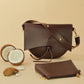 Crossbody Bag Faux Leather with Two Straps, Tassel and Snap Closure