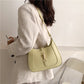 Shoulder Bag Faux Leather with Metallic Latch and Two Straps