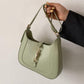 Shoulder Bag Faux Leather with Metallic Latch and Two Straps