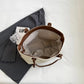 Tote Bag Faux Leather Braided with Zip and Wide Handles