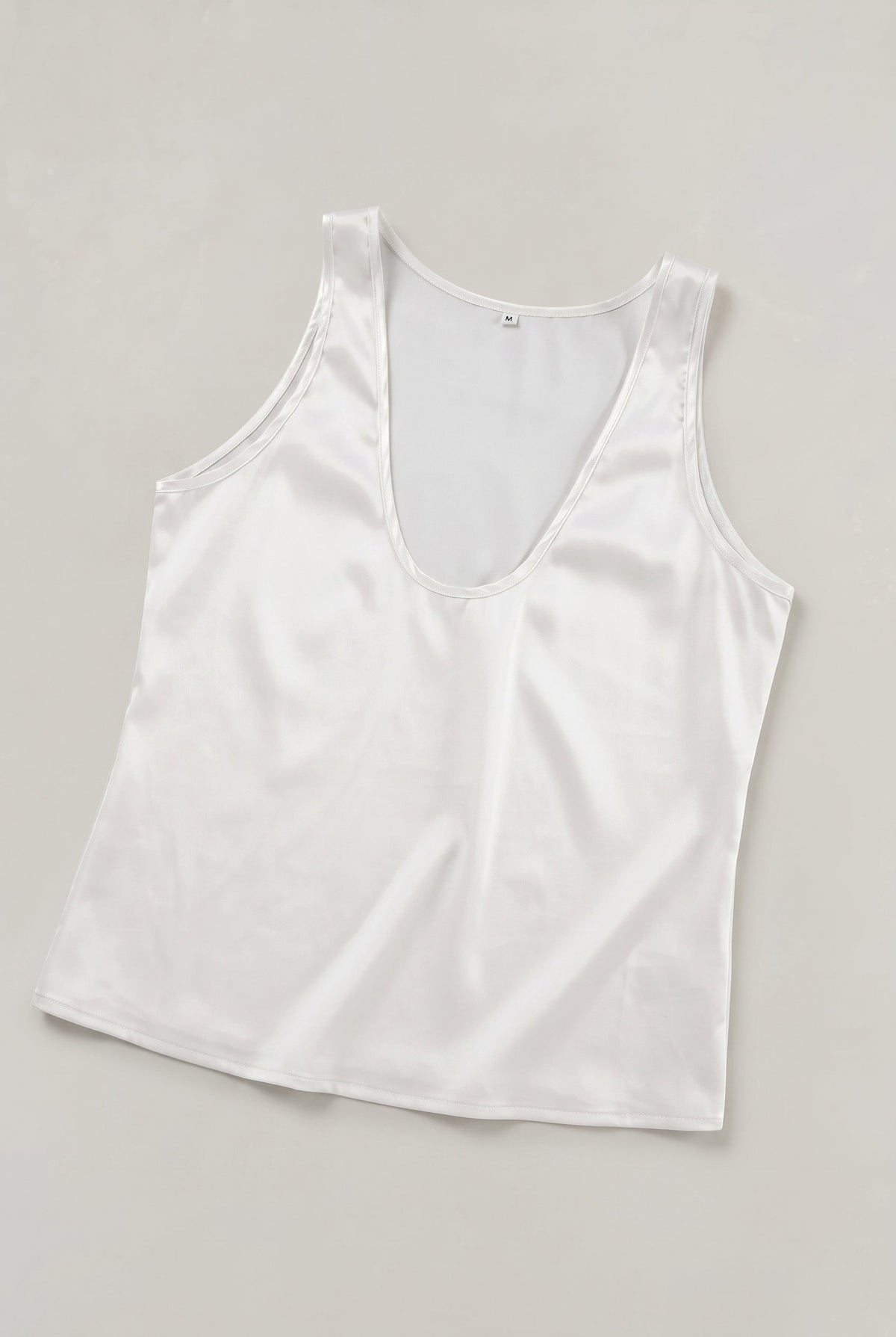 Deep V-Neck Satin Tank Top