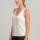 Deep V-Neck Satin Tank Top