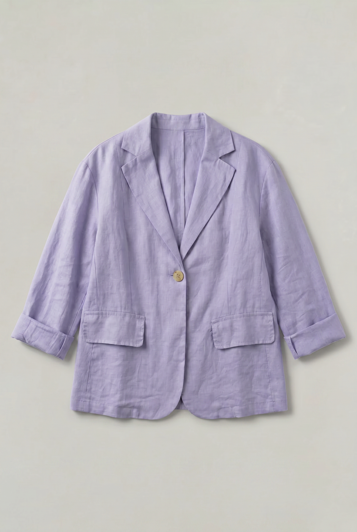 Blazer Cotton Polyester Lightweight with Single-Button Front
