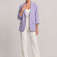 Blazer Cotton Polyester Lightweight with Single-Button Front