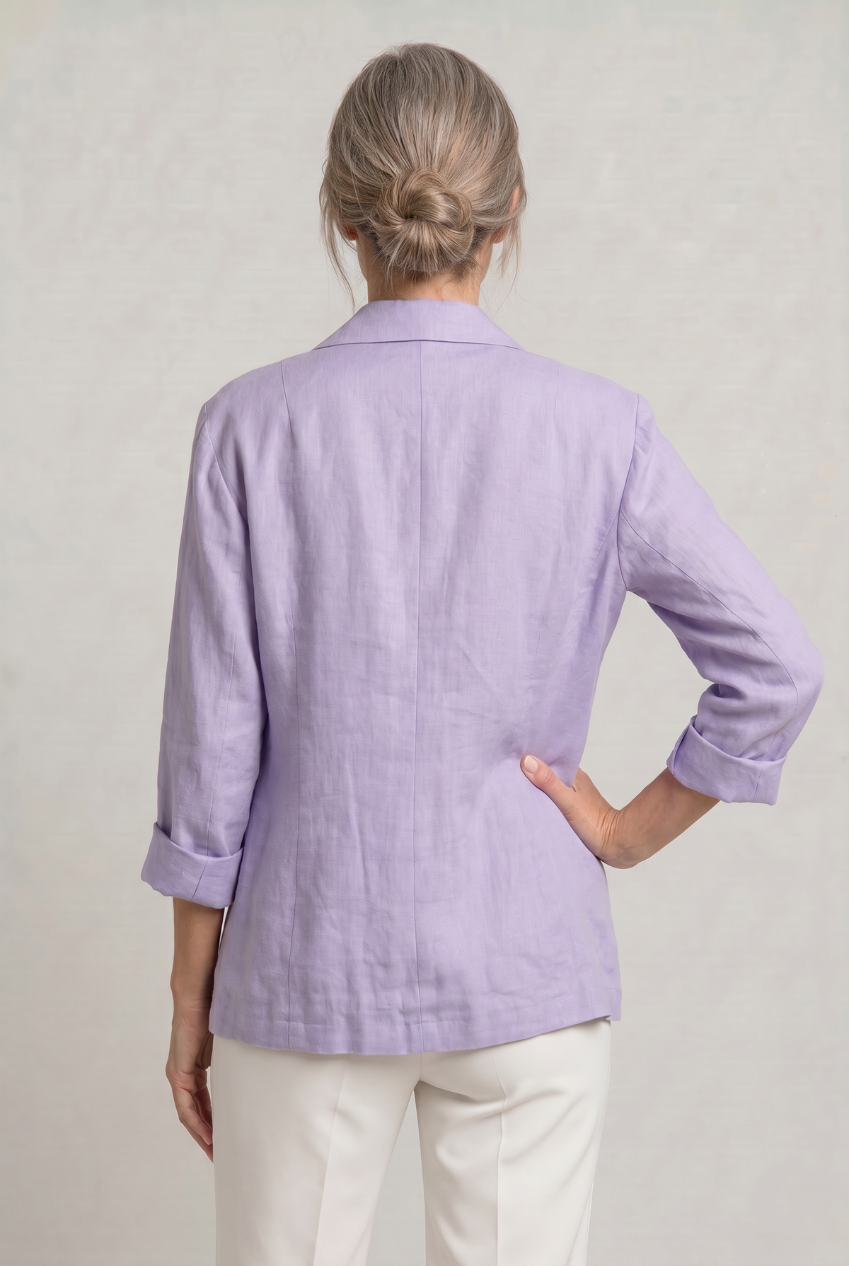 Blazer Cotton Polyester Lightweight with Single-Button Front