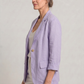 Blazer Cotton Polyester Lightweight with Single-Button Front