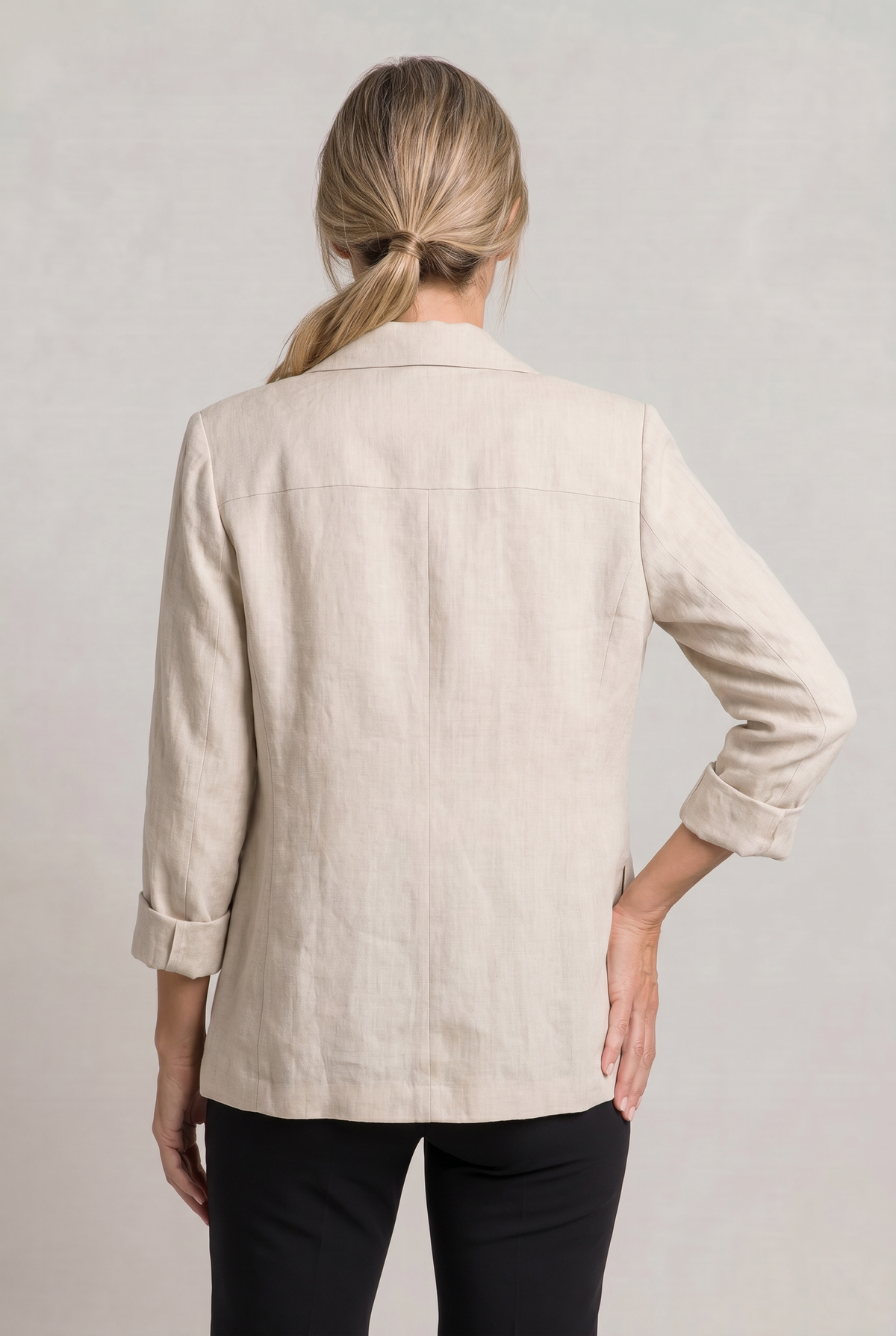 Blazer Cotton Polyester Lightweight with Single-Button Front