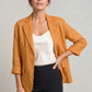 Blazer Cotton Polyester Lightweight with Single-Button Front