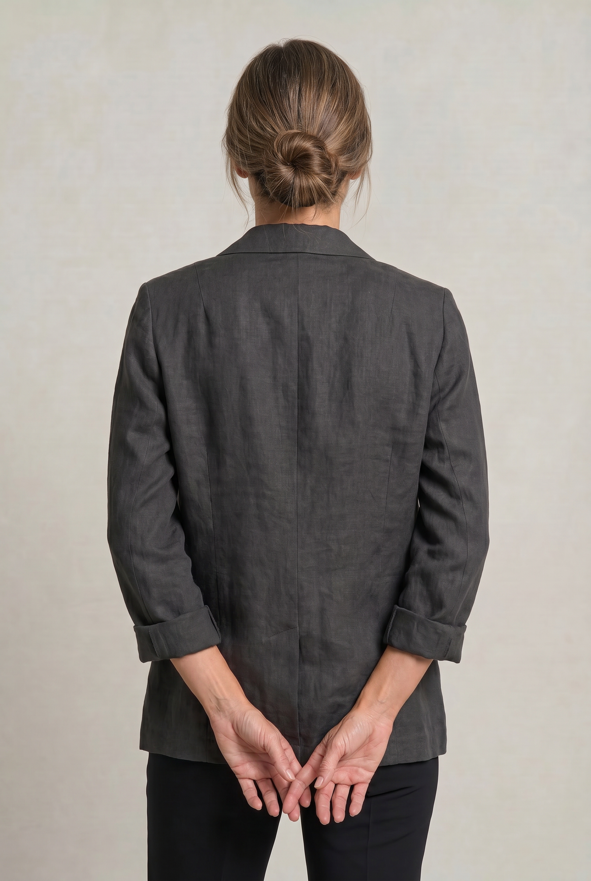 Blazer Cotton Polyester Lightweight with Single-Button Front