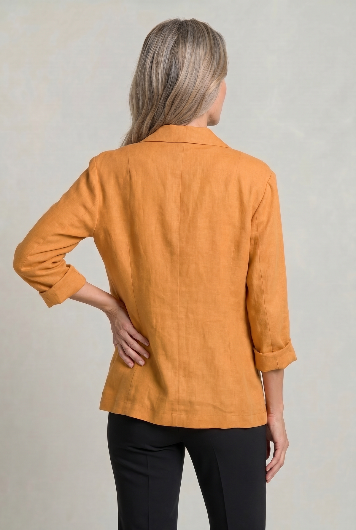 Blazer Cotton Polyester Lightweight with Single-Button Front