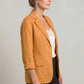Blazer Cotton Polyester Lightweight with Single-Button Front