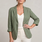 Blazer Cotton Polyester Lightweight with Single-Button Front