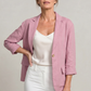 Blazer Cotton Polyester Lightweight with Single-Button Front