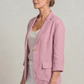 Blazer Cotton Polyester Lightweight with Single-Button Front