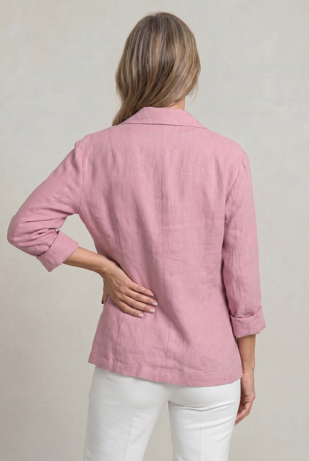 Blazer Cotton Polyester Lightweight with Single-Button Front