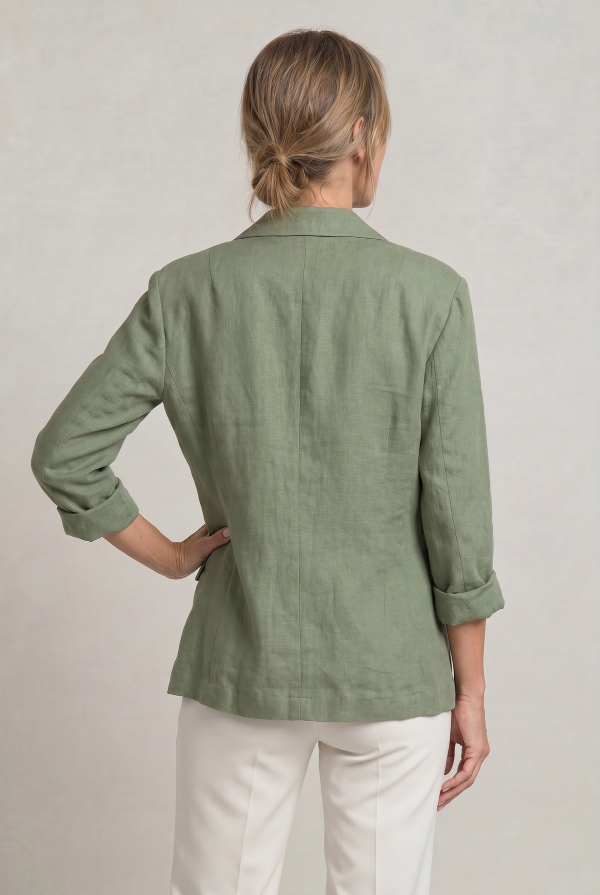 Blazer Cotton Polyester Lightweight with Single-Button Front