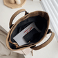 Tote Bag Textured Canvas with Chain Strap and Faux Leather Handle