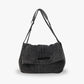 Shoulder Bag Upcycled Denim with Chain Handles and Snap Closure