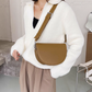 Crescent Bag Faux Leather with Zip and Removable Strap