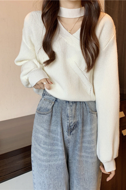 Choker Neck Wrap Jumper