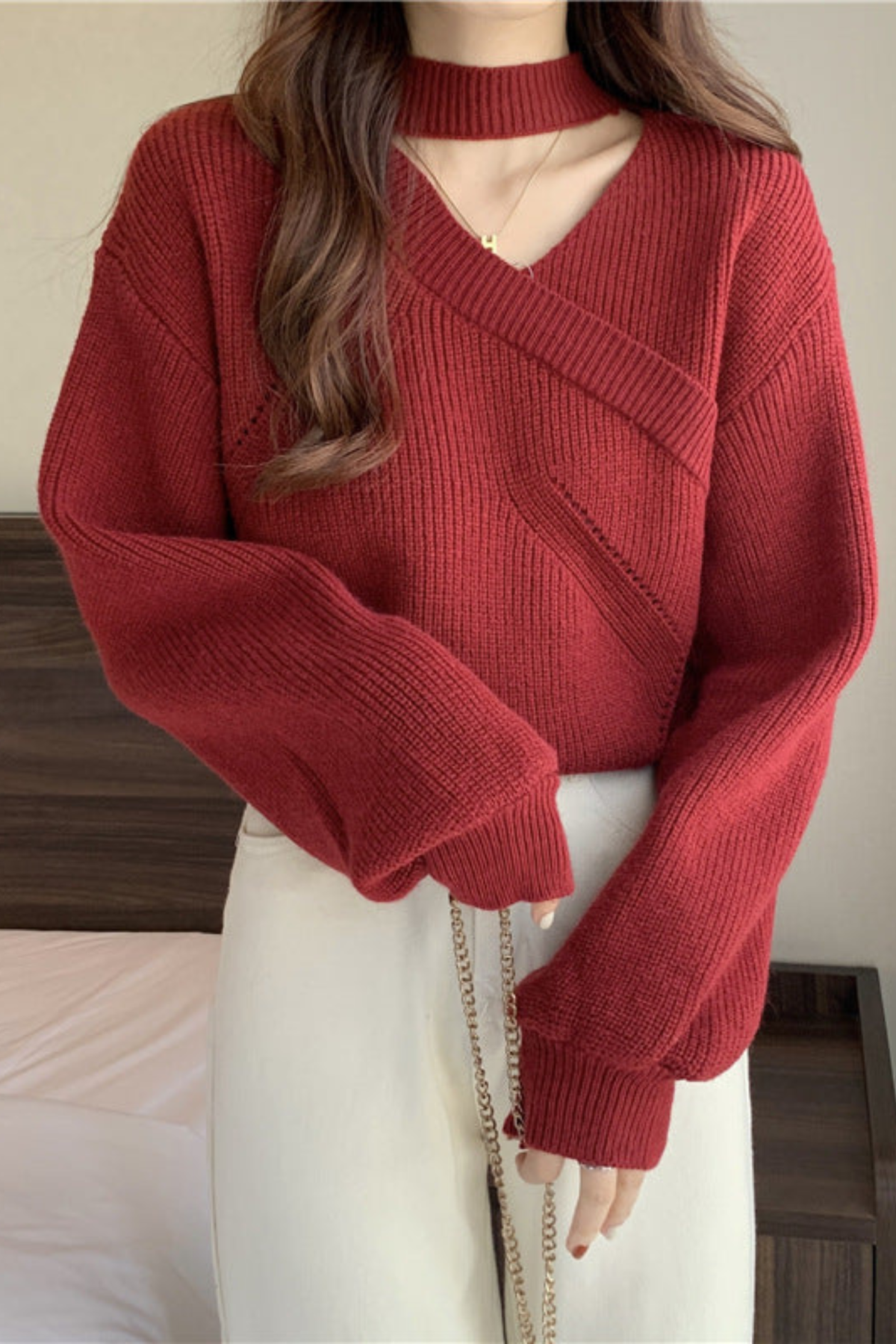 Choker Neck Wrap Jumper