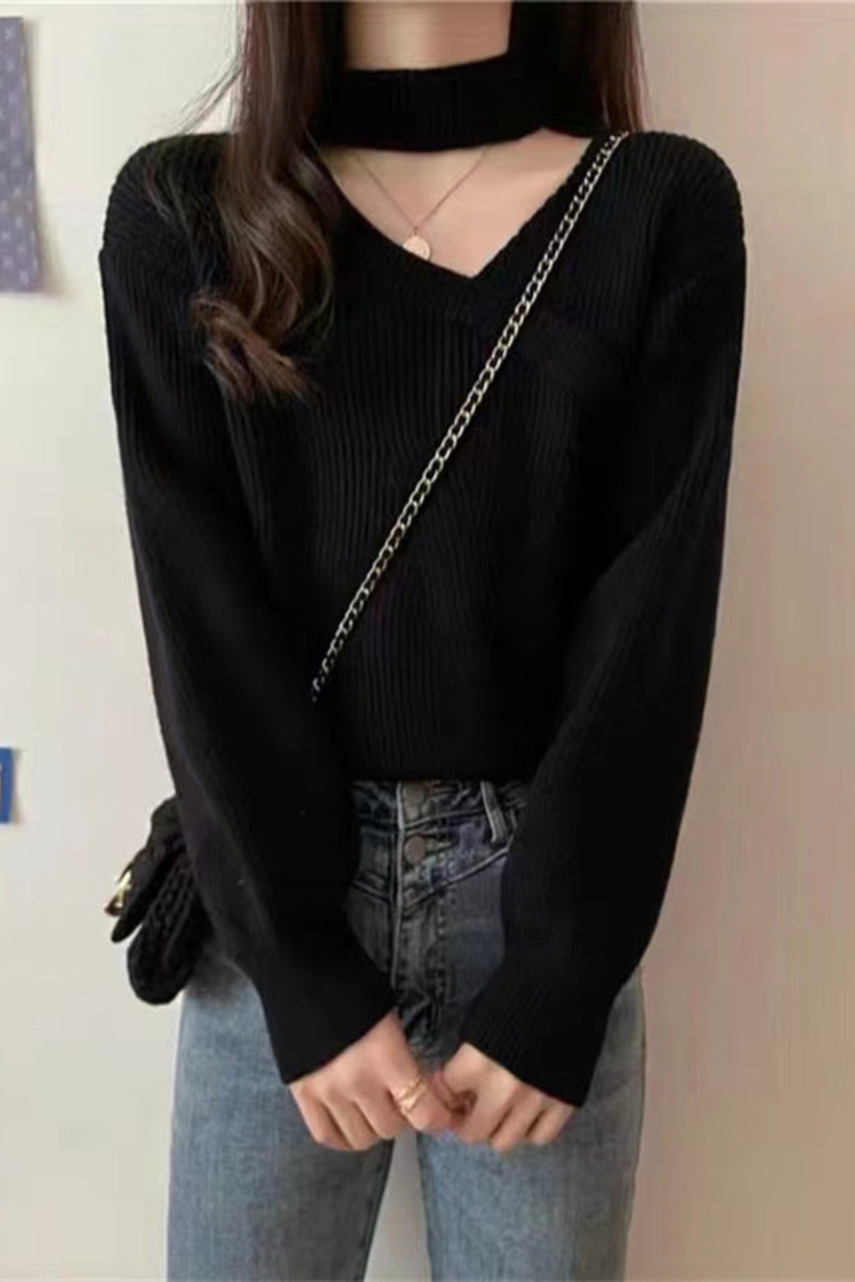 Choker Neck Wrap Jumper