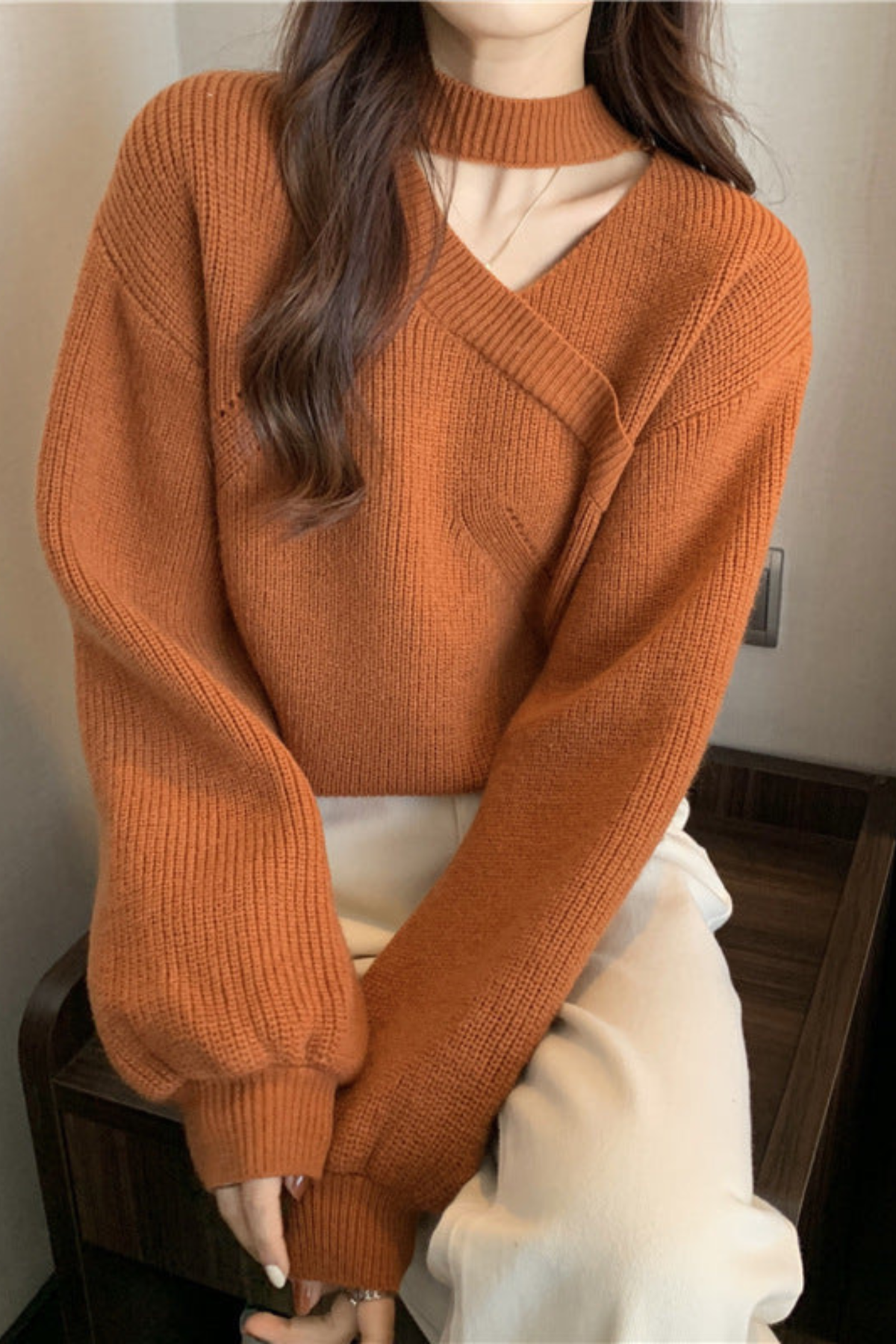 Choker Neck Wrap Jumper