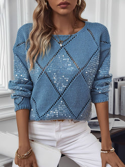 Sequin Diamond Knit Jumper