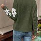 Floral Sleeve Crewneck Jumper