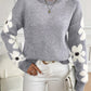 Floral Sleeve Crewneck Jumper