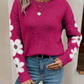 Floral Sleeve Crewneck Jumper