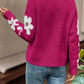 Floral Sleeve Crewneck Jumper