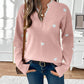 Heart Print Lace V-Neck Jumper