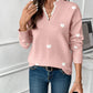 Heart Print Lace V-Neck Jumper