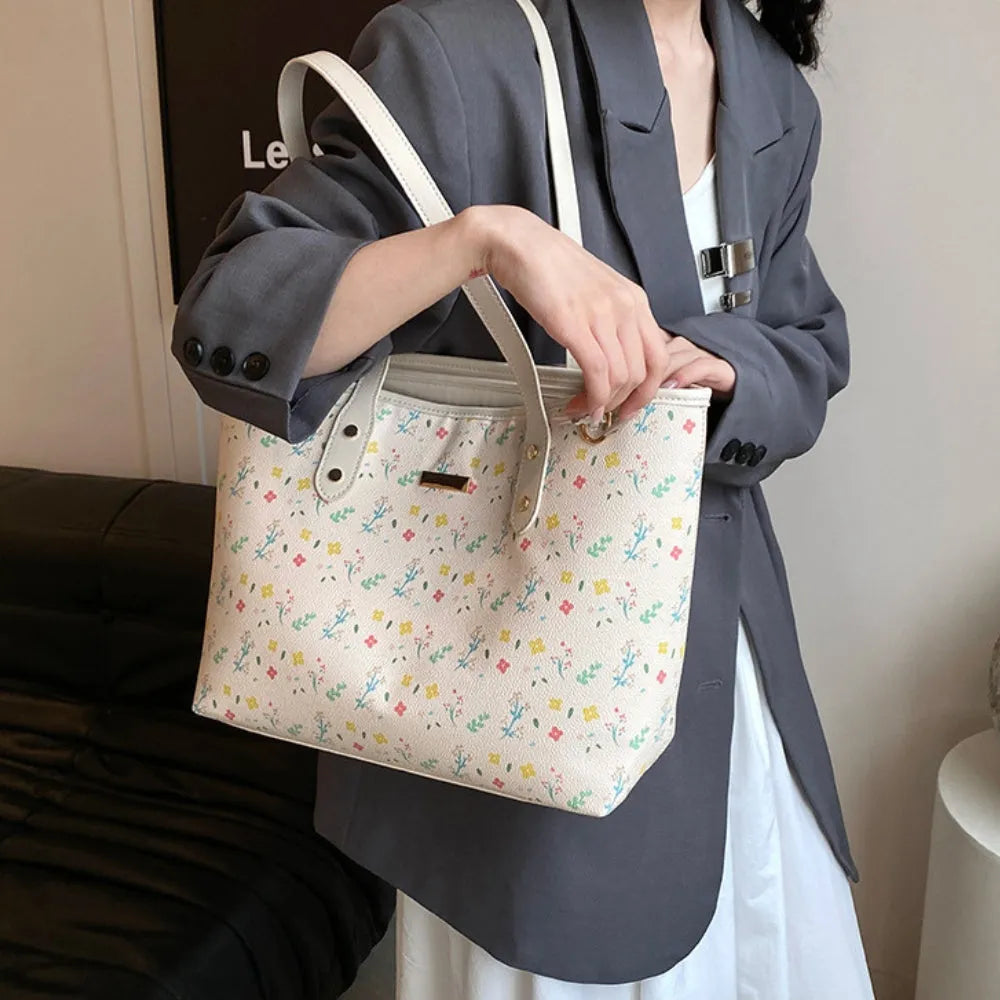 Tote Bag Patterned Faux Leather with Zip for 15-Inch Laptop