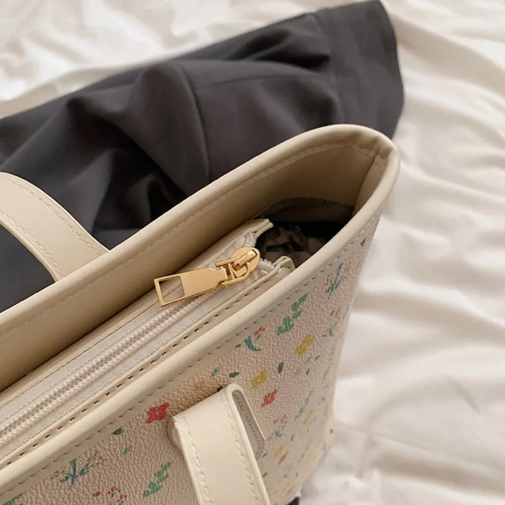 Tote Bag Patterned Faux Leather with Zip for 15-Inch Laptop