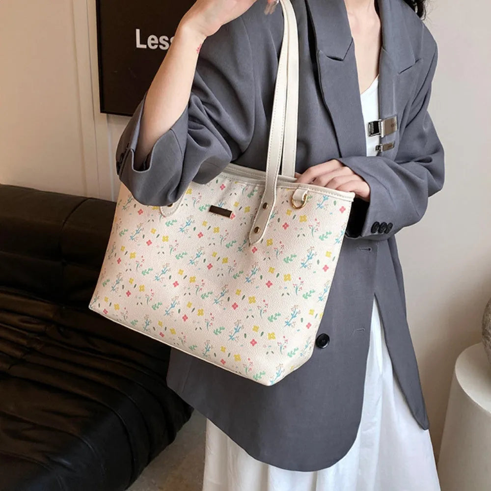 Tote Bag Patterned Faux Leather with Zip for 15-Inch Laptop