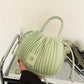 Crossbody Bag Faux Leather with Top Handle and Pleated Design