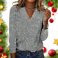 Sequin V-Neck Glitter Top
