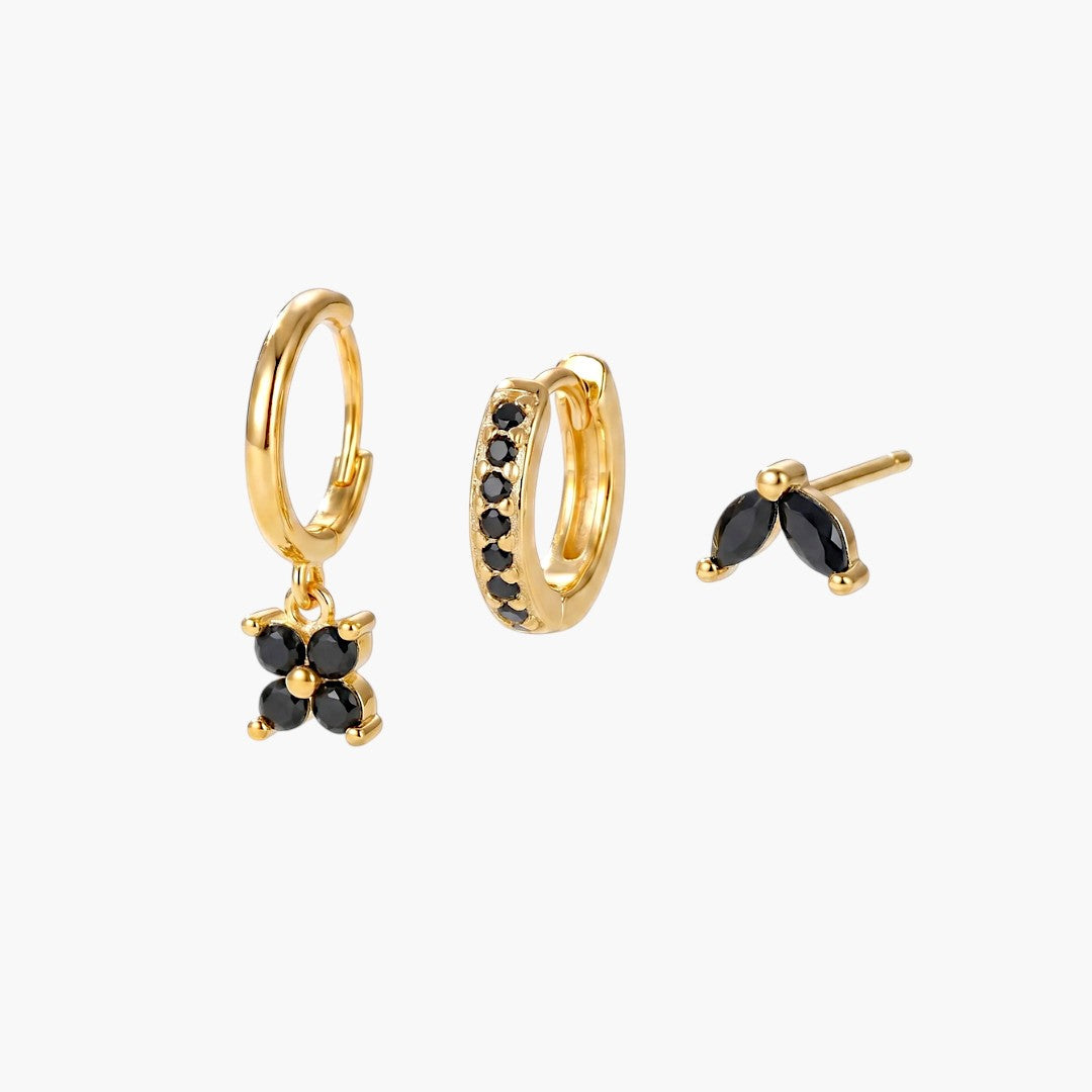 Naviiz Earrings Naviiz Onyx Gold  Onyx Gold