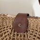 Straw Bag with Faux Leather Finishes and Shoulder Strap