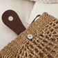 Straw Bag with Faux Leather Finishes and Shoulder Strap