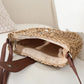 Straw Bag with Faux Leather Finishes and Shoulder Strap