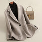 Blazer Wool Blend Longline with Notched Lapel and Single Button