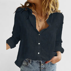Botanical Floral V-Neck Blouse