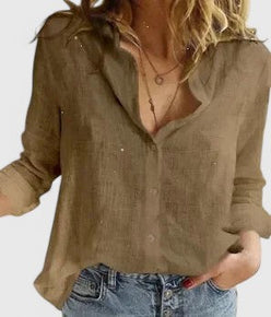 Botanical Floral V-Neck Blouse