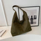 Hobo Bag Faux Suede with Magnetic Closure, Pouch and Laptop Fit