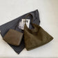 Hobo Bag Faux Suede with Magnetic Closure, Pouch and Laptop Fit