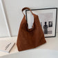 Hobo Bag Faux Suede with Magnetic Closure, Pouch and Laptop Fit