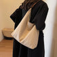 Hobo Bag Faux Suede with Magnetic Closure, Pouch and Laptop Fit